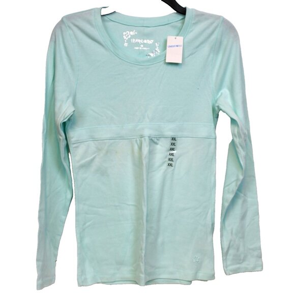 Y2K Limited Too Light Teal T-Shirt sz 18 Jr Pre-Teen Retro Empire Waist Bow NEW - Picture 1 of 5